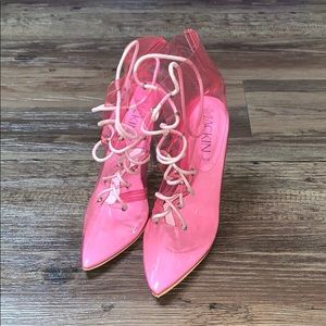 Pink clear see-through heels